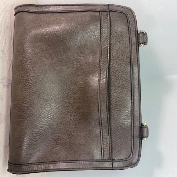 Vintage Cornell brown Faux Leather Handbag Shoulder Purse Structured - Picture 6 of 6